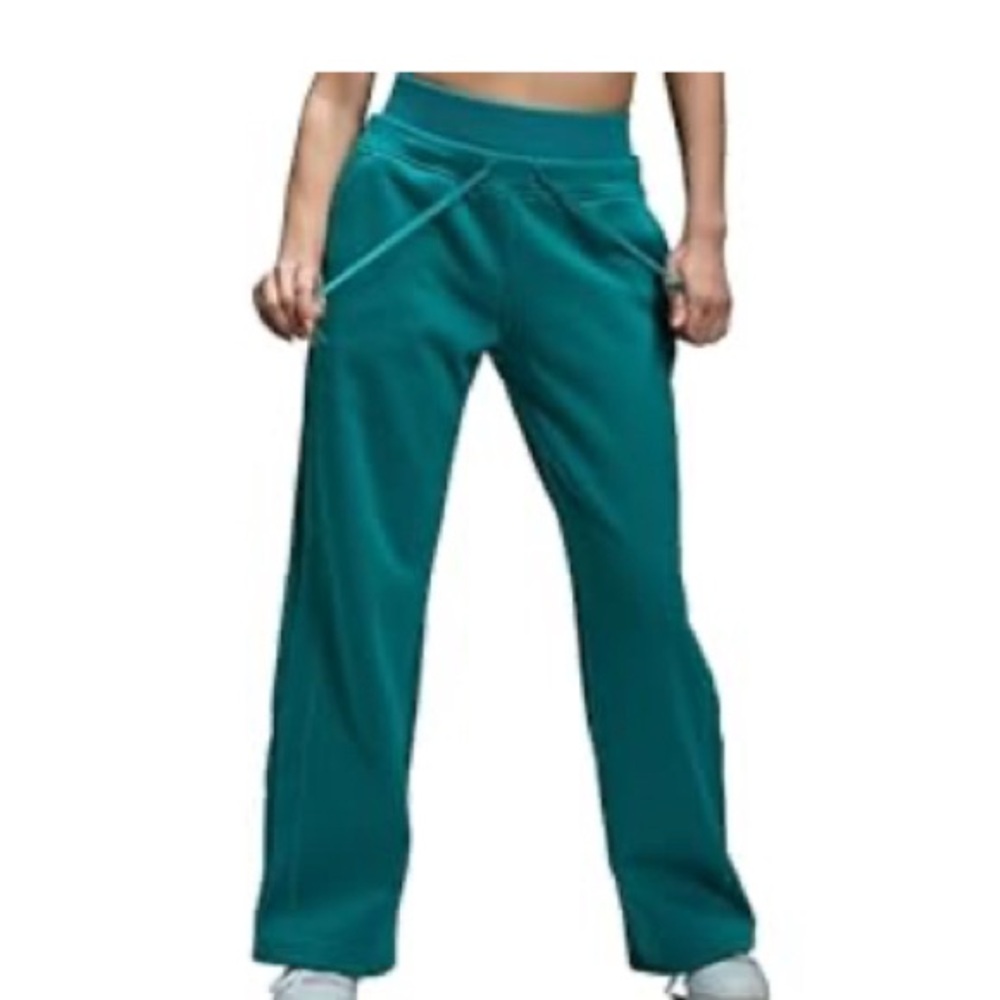 Teal Wide-Leg Pants. Sweatpants.